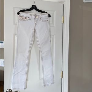 True religion women’s white straight jeans